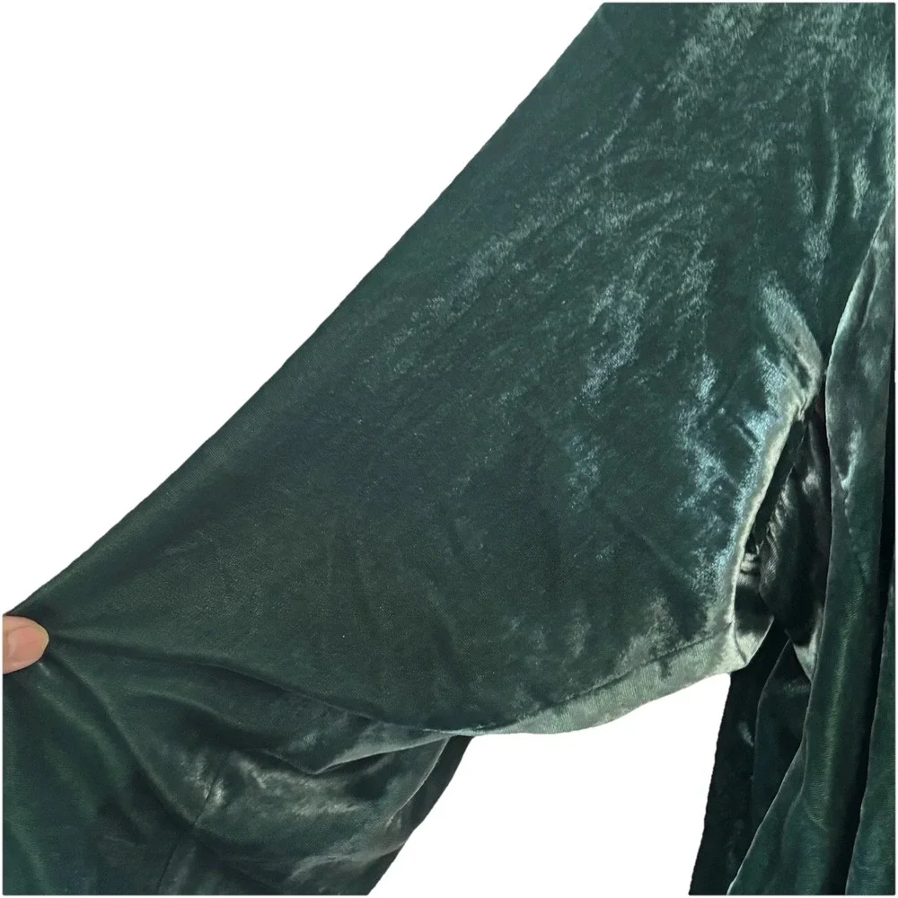 Torrid Velveteen Moto Jacket Mottled Texture‎ 4/26US Botanical Garden Green Zip